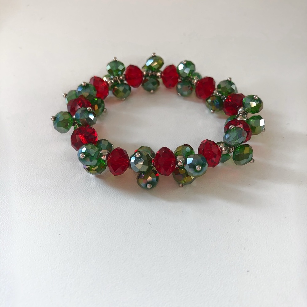 Green and Red Christmas Bracelet